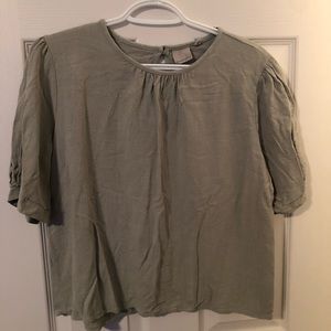 Sage linen blouse